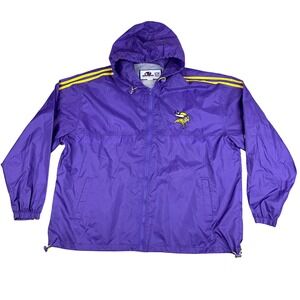 Vintage Unique NFL Minnesota Vikings Track Jacket Men XXL Purple Windbreaker Y2K